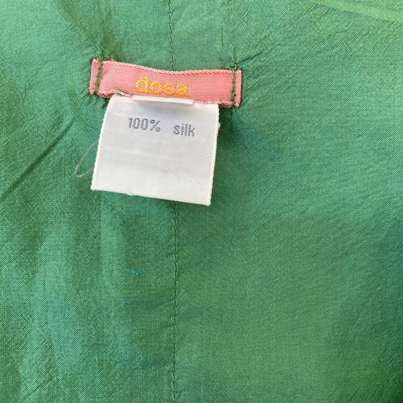 Dosa 100% silk wraparound Dress size 1 or US small gorgeous green - Picture 12 of 16
